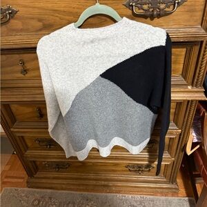 J. Crew Colorblock Sweater - Black, Gray, and Cream